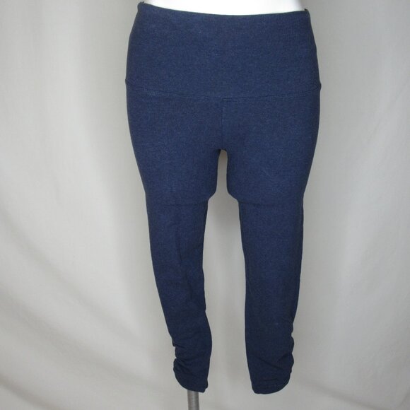 Lysse Blue Ruched Crop Leggings 23" Women's M Medium - Picture 6 of 9
